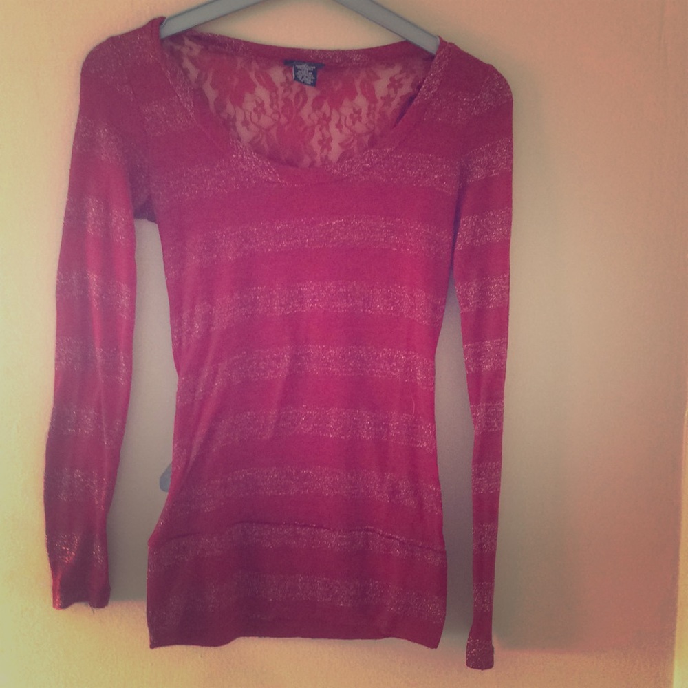 Red dress shirt with laced back